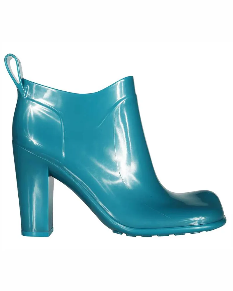 Bottega Veneta Women's Shine Rubber Block-Heel Boots Turquoise Turquoise