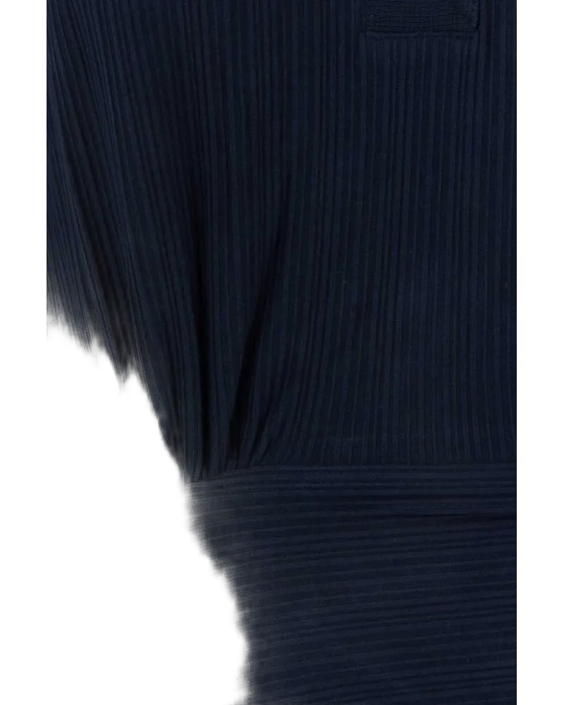 Victoria Beckham Ribbed Cotton-Elastane Polo — Navy Navy