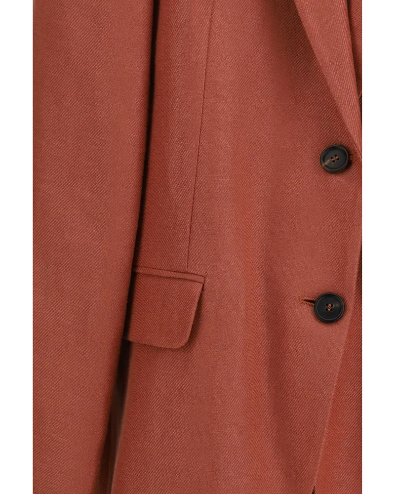 Brunello Cucinelli Women's Linen Blazer Orange Flame Jacket Orange