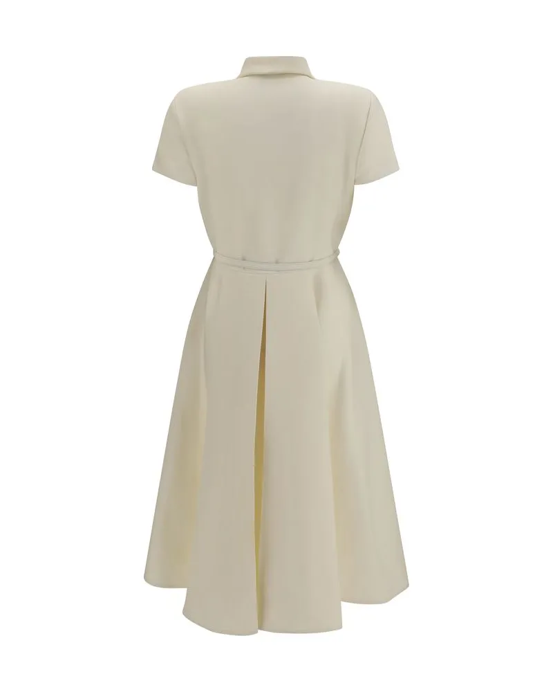 Fendi Women's Beige Wool Oves Aries Casual Dress Beige