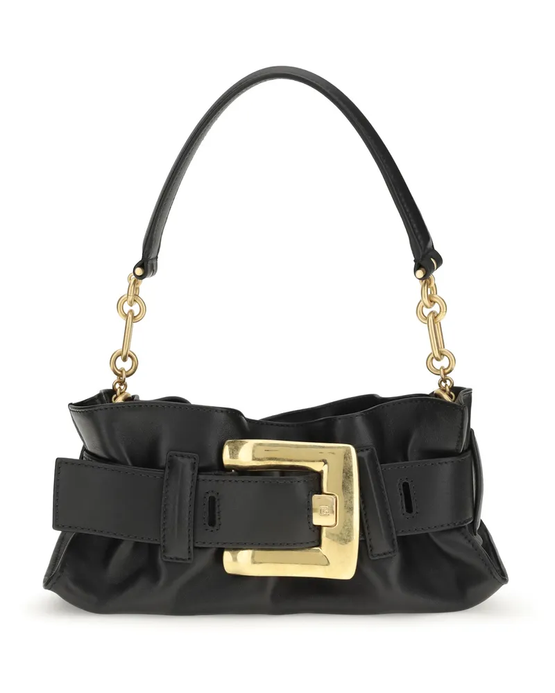 Balmain Women's Shoulder Bag Mini Anthem Black Calf Suede Black