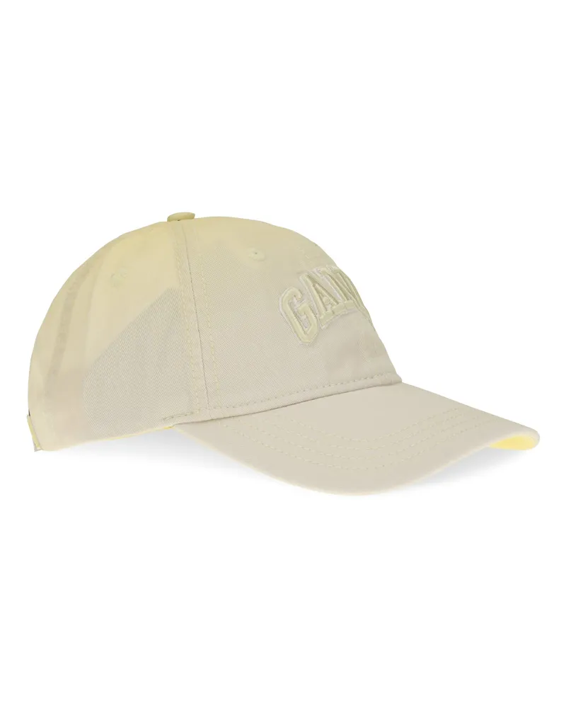 Ganni Women's Cotton Logo Baseball Cap Lemon Meringue Hats E Hairbands Beige