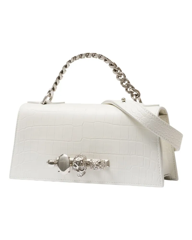 Alexander McQueen Women's Jewel Mini Shoulder Bag -  Leather White Exotic_leather Shoulder-Hobo-Bags White
