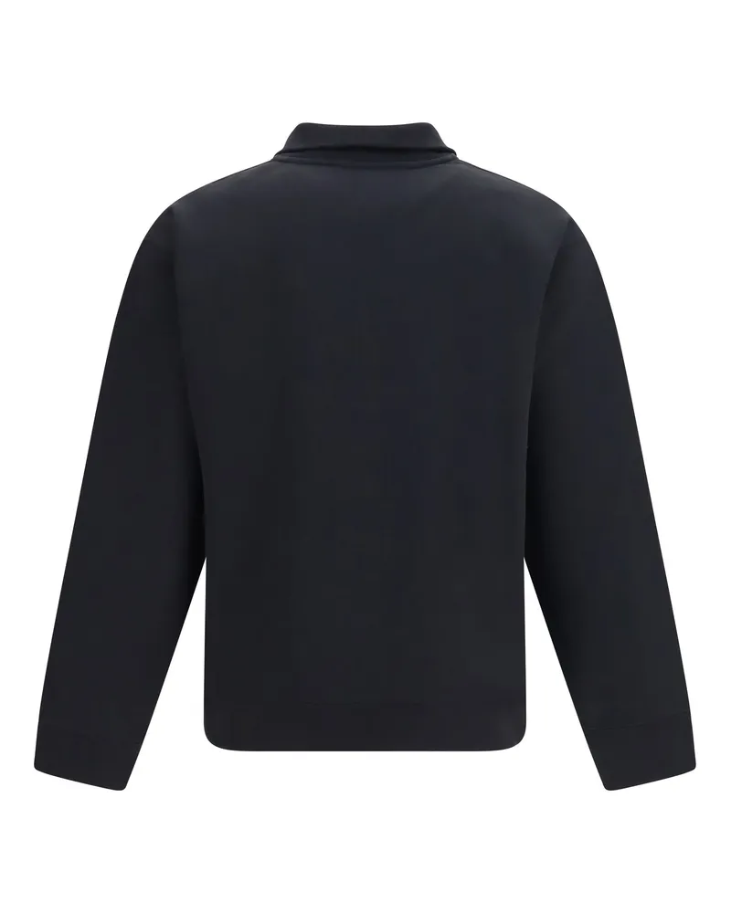 Valentino Garavani Half-Zip High-Neck Jersey Sweatshirt — Black 