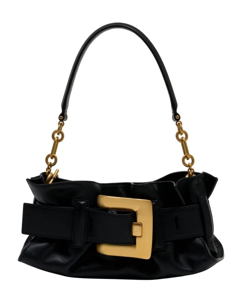 Balmain Women's Anthem Mini Shoulder Bag -  Leather Black Calfskin Shoulder-Hobo-Bags Black