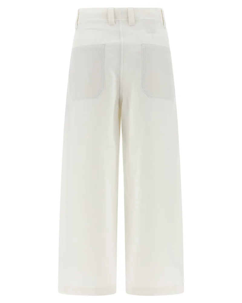 Brunello Cucinelli Women's Cotton And Linen Gabardine Chino White White