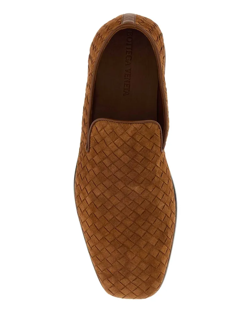 Bottega Veneta Men's Caramel Suede Palazzo Loafers Brown Slippers Flat Shoes Brown
