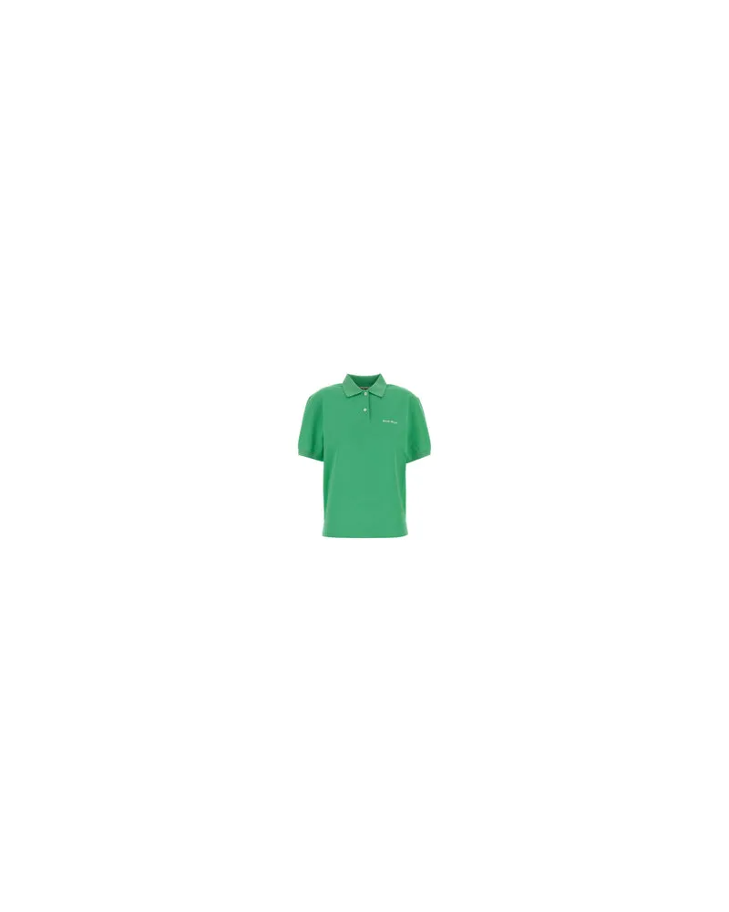 Miu Miu Women's Green Piquet Polo Shirt Menta Exterior: Cotton T-shirts And Polos Green