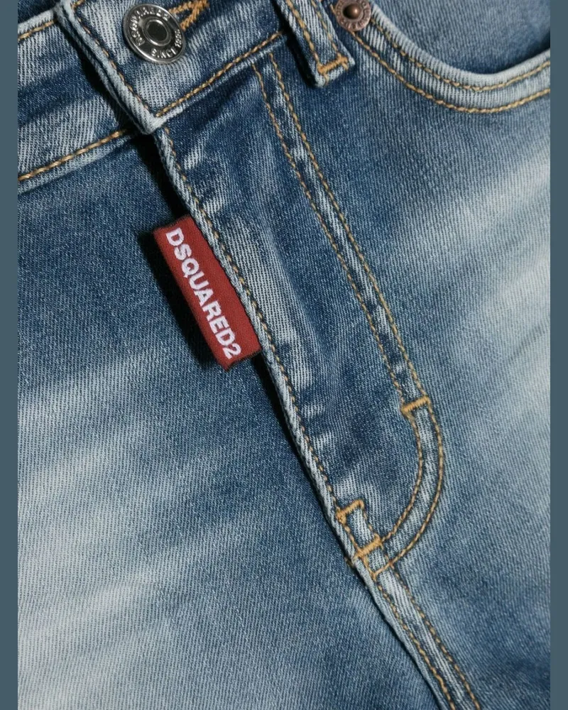 Dsquared2 Stretch Denim Denim Shorts — Blue Blue