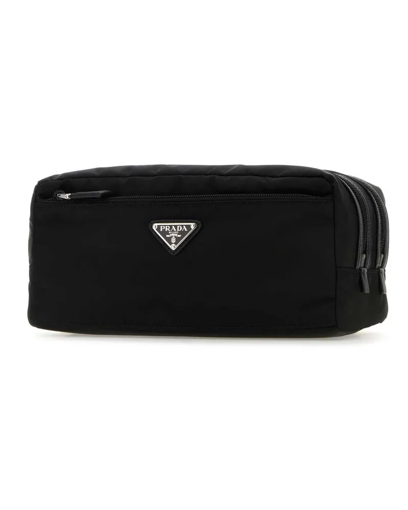 Prada Men's Black Re-Nylon Beauty Case F0002 Recycledpolyamide-Calfleather Accessory Black