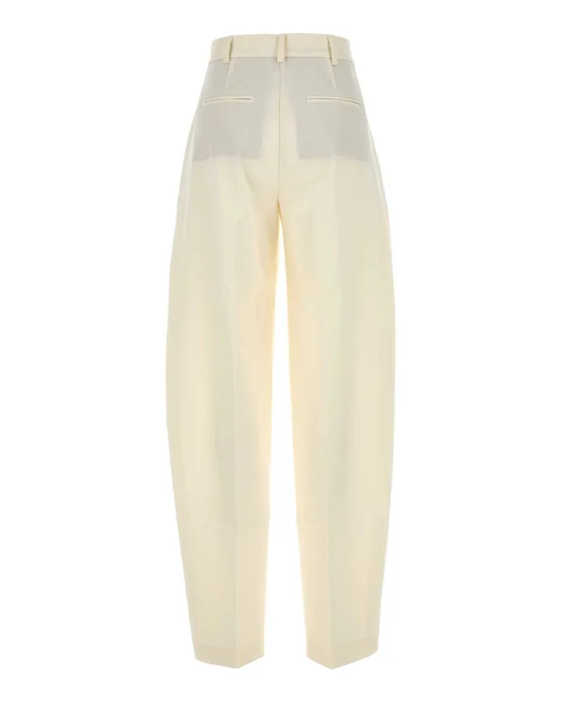 ANDAMANE Women's Ivory Gabardine Pant Exterior: Acetate Viscose Pantaloni Ivory