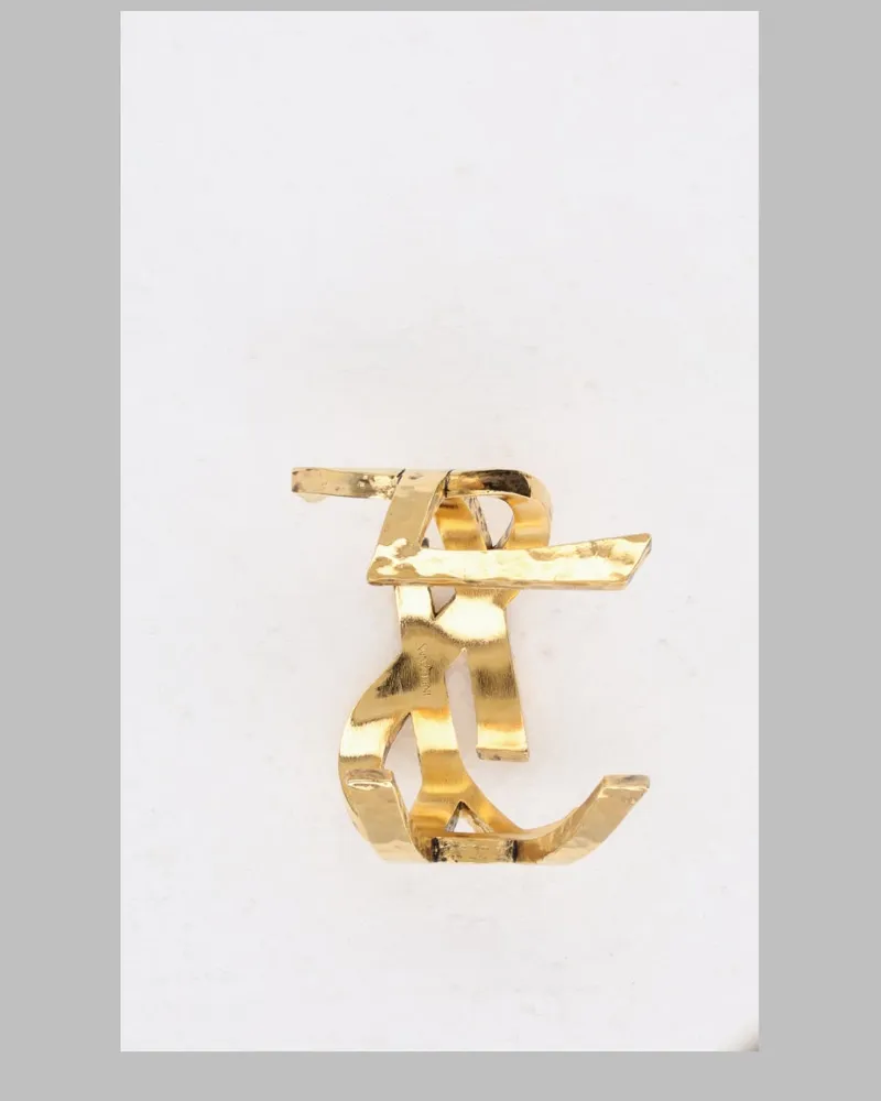 Saint Laurent Cuff Bracelet — Gold Gold