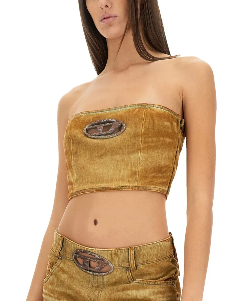 Diesel Regular Fit Cotton Top — Beige Beige