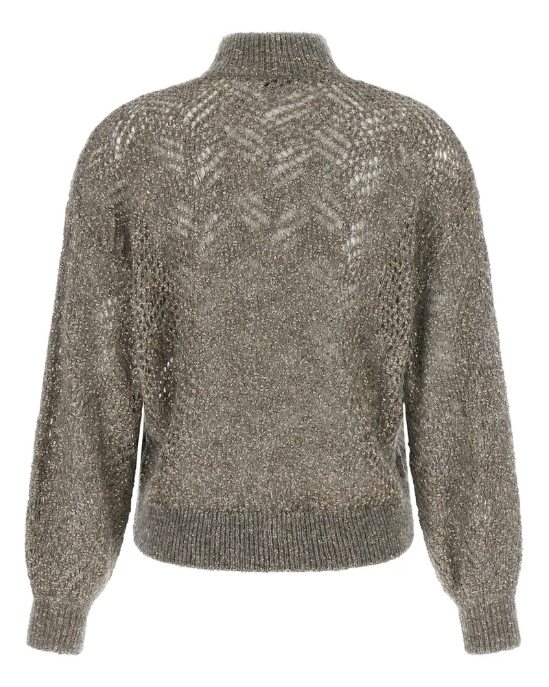 Brunello Cucinelli Women's Gray Polyamide Cardigan Clothing Gray