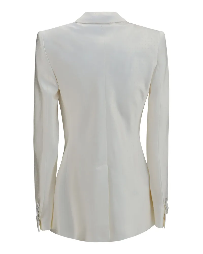 Tom Ford Women's Blazer Double-Breasted Satin Off White Viscose Jacket White