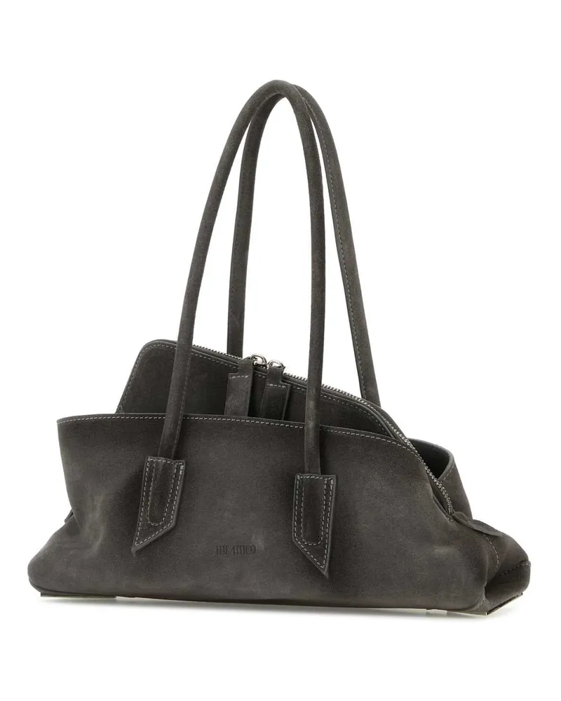 ATTICO Women's Grey Suede Small La Passeggiata Handbag Borse A Mano Bag Gray
