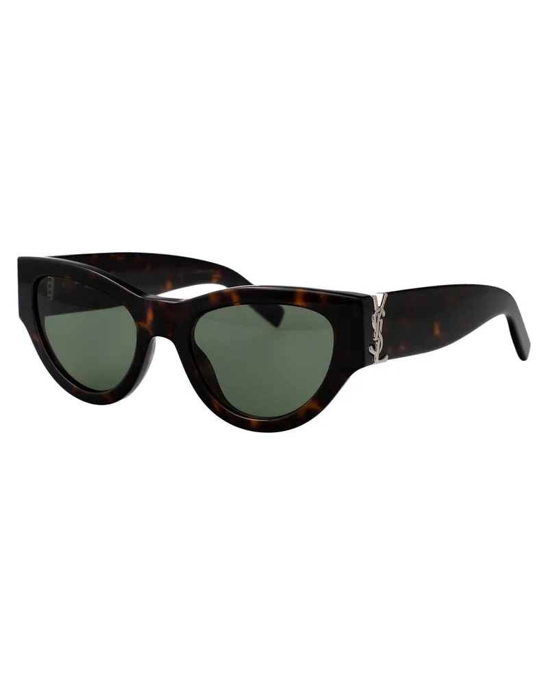 Saint Laurent SLM94 Tortoiseshell Acetate Sunglasses — Green Green