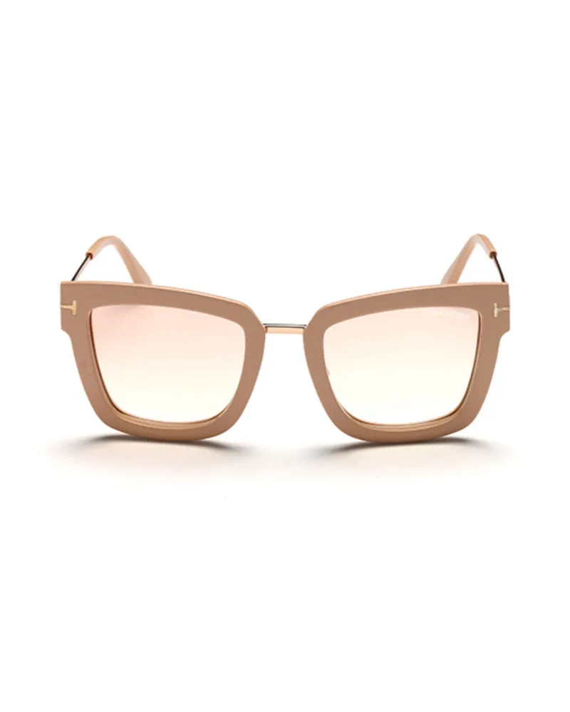 Tom Ford FT057374F Square Full Rim Sunglasses — Brown Brown