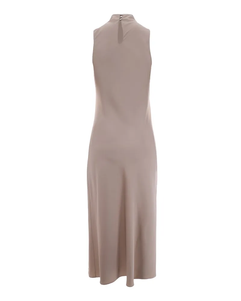 Patrizia Pepe Women's Midi Satin Dress Cloud Grey Polyester Evening Suits Gray