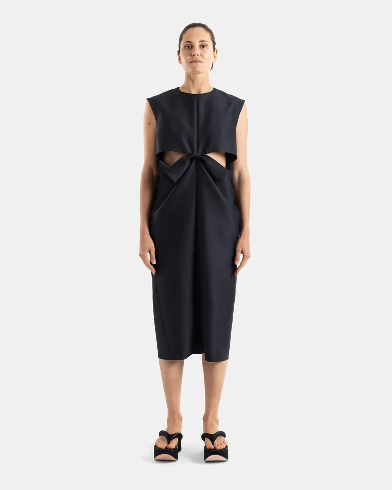 Balenciaga Women's Black Cocoon Bow Dress Black