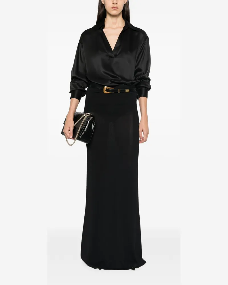 Tom Ford Women's Silk Blouse Black Blouses Shirt Black