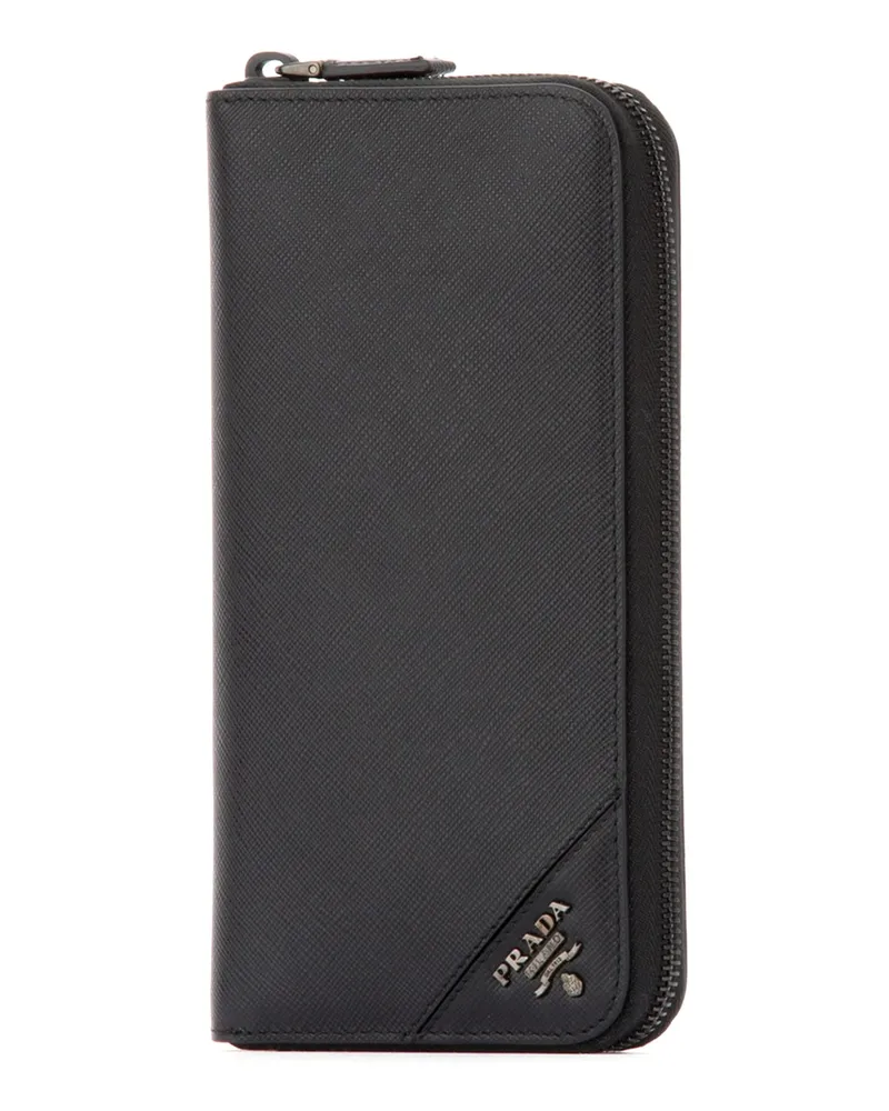 Prada Men's Minuteria F0002 Vitello Portafogli Wallet Black