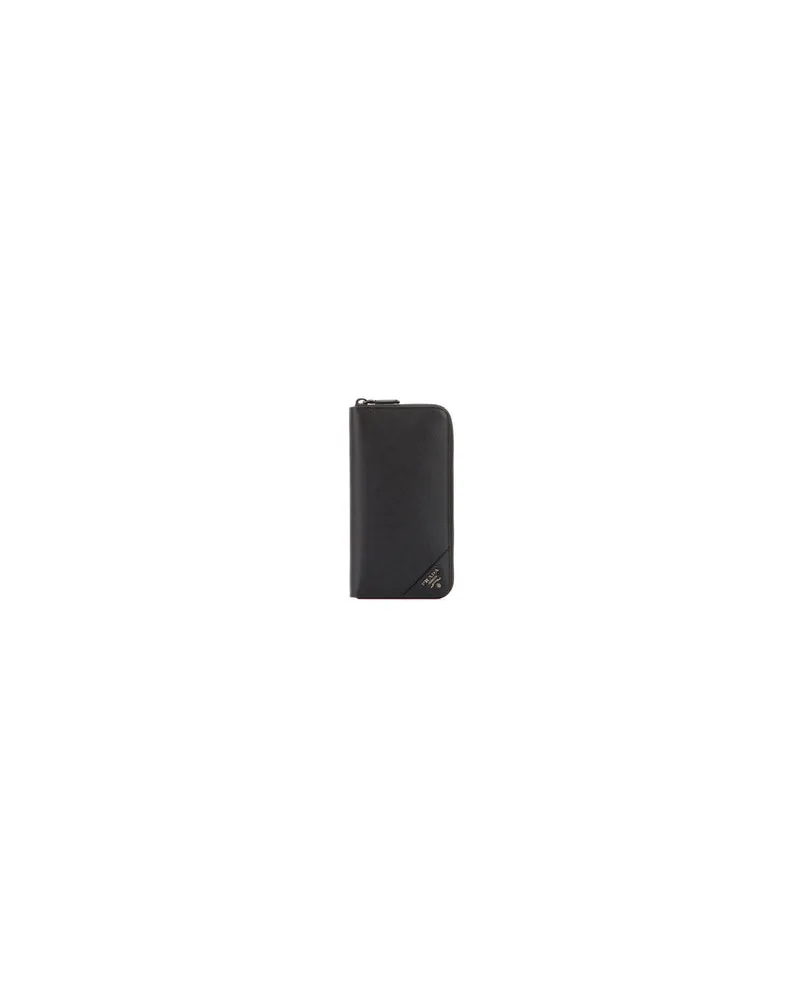 Prada Men's Minuteria F0002 Vitello Portafogli Wallet Black