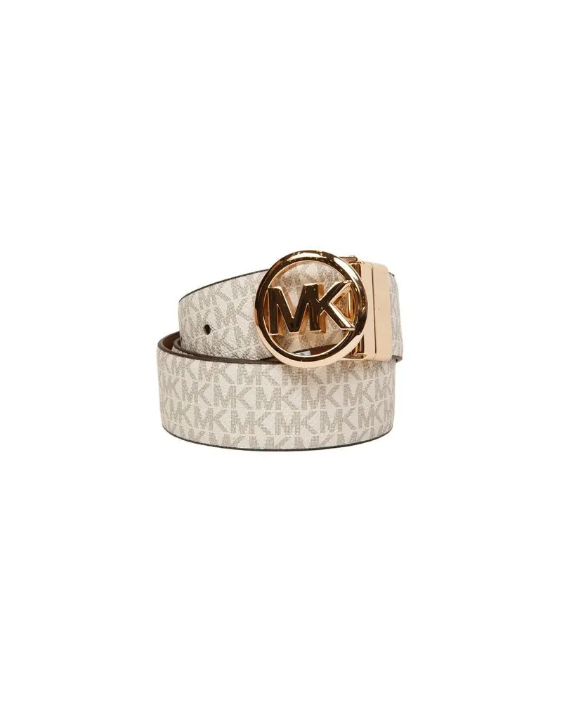 Michael Kors Reversible Logo-Buckle Belt — Beige Beige