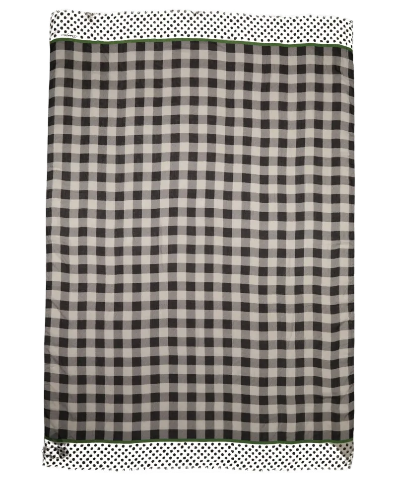 Dolce & Gabbana Modal Check with Cashmere Scarf — Black Black
