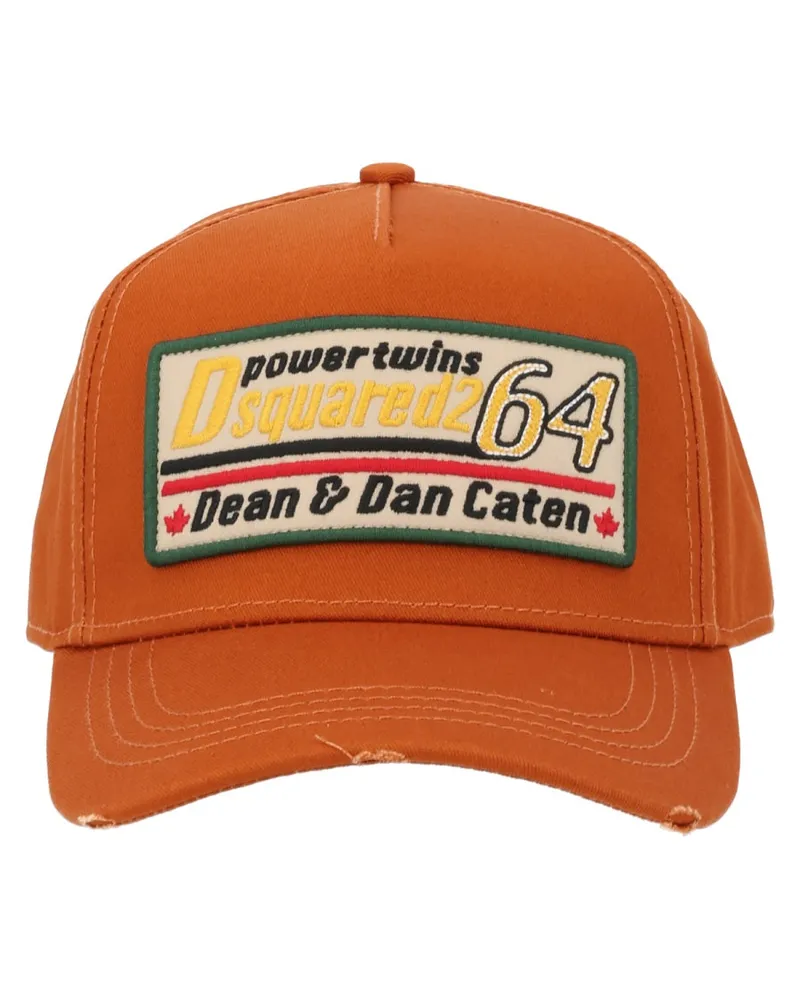 Dsquared2 BCM0402_05C000015058 Logo Patch Baseball Cap — Orange Orange