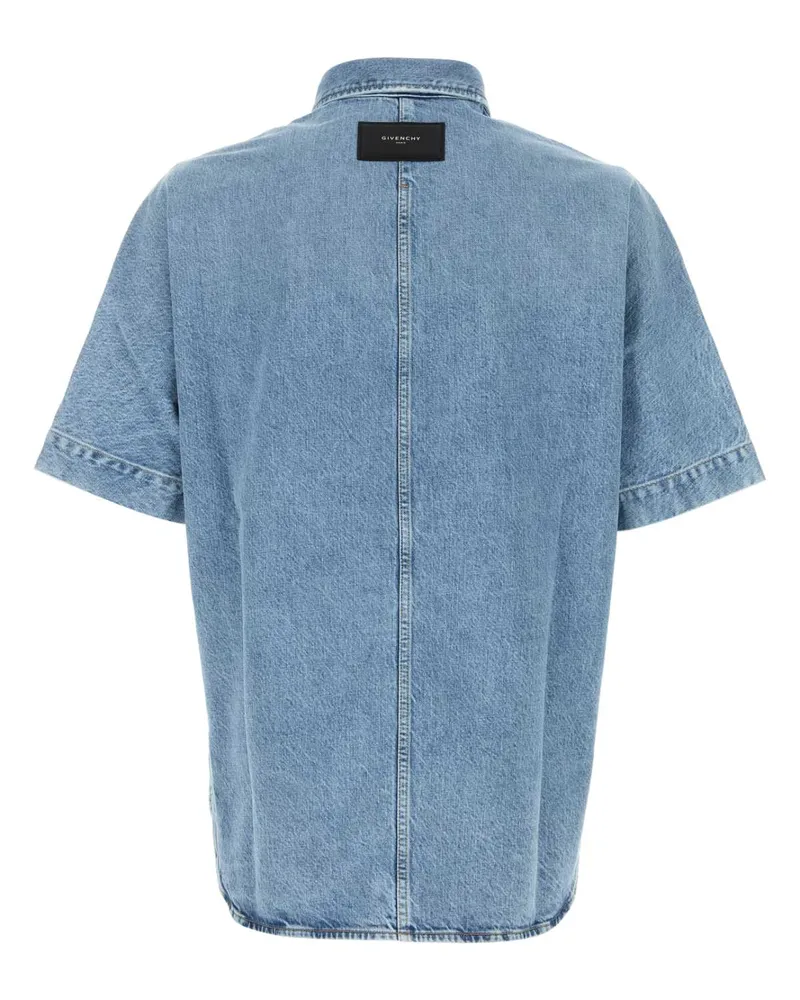 Givenchy Men Denim Shirt Lightblue Exterior: Cotton Camicie Blue