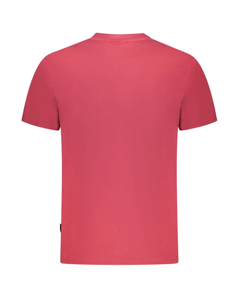 Napapijri Logo-Embroidered Cotton T-Shirt — Red Red