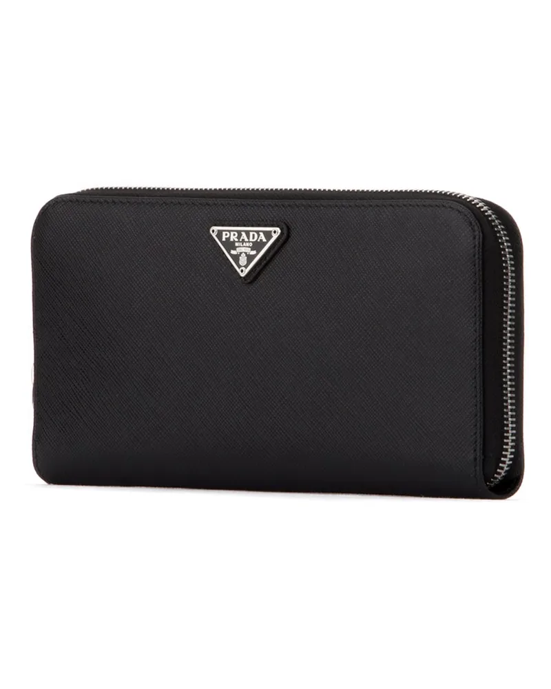Prada Women's Portaf.grande Lampo F0632 Vitello Portafogli Wallet Black