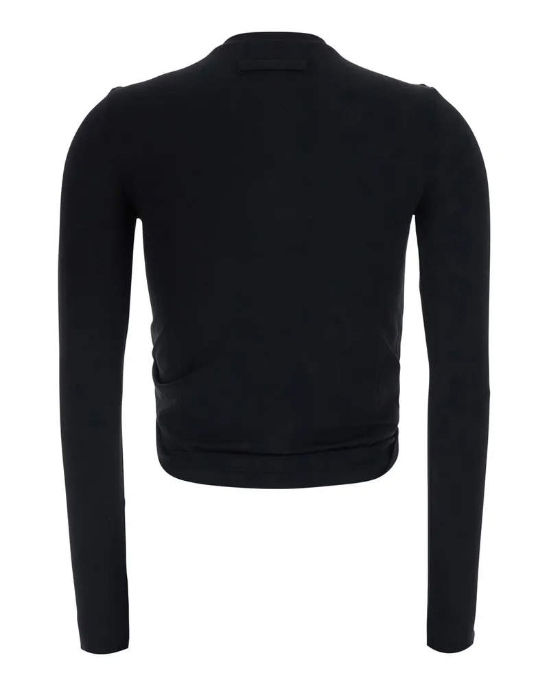 Jean Paul Gaultier Leather-Paneled Viscose Shirt — Black Black