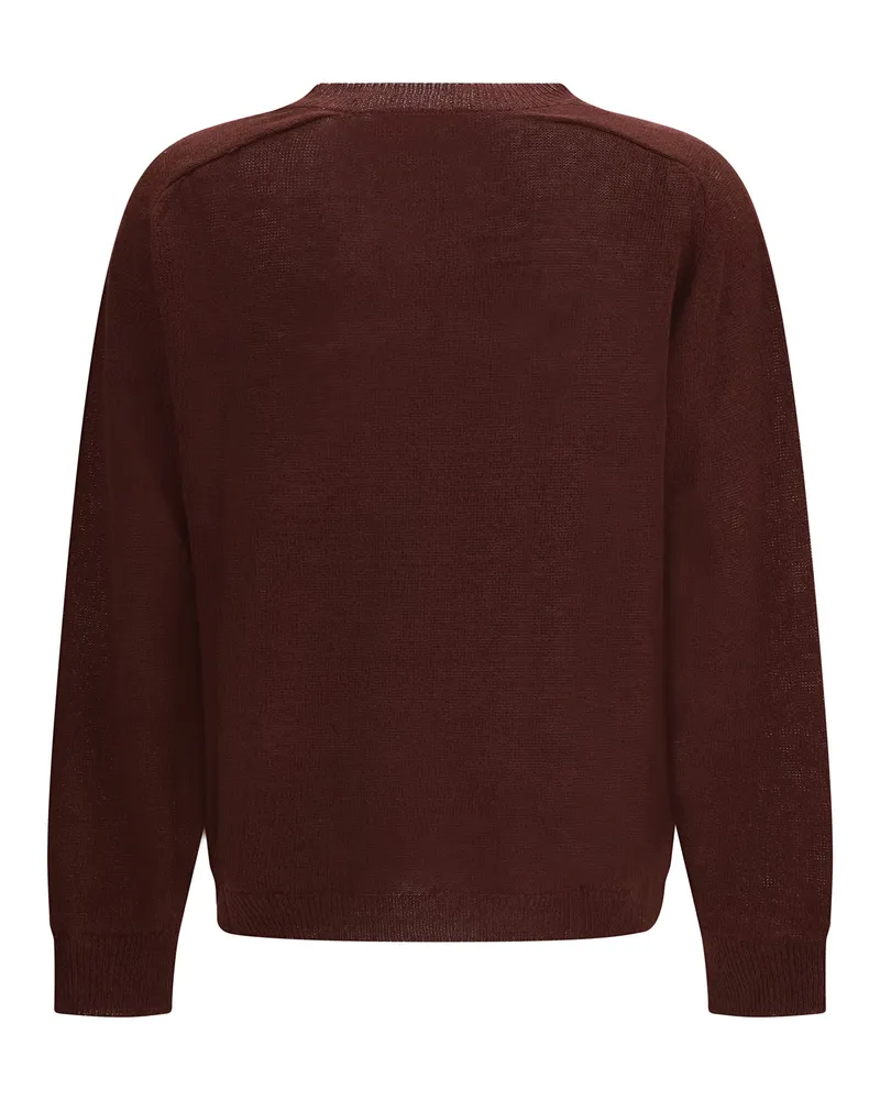 Our Legacy Men's V-Neck Sweater Cabernet Linen; Cotton Brown