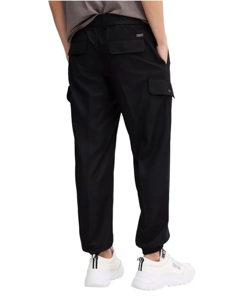 Armani Exchange Polyester Blend Cargo Pants — Black Black