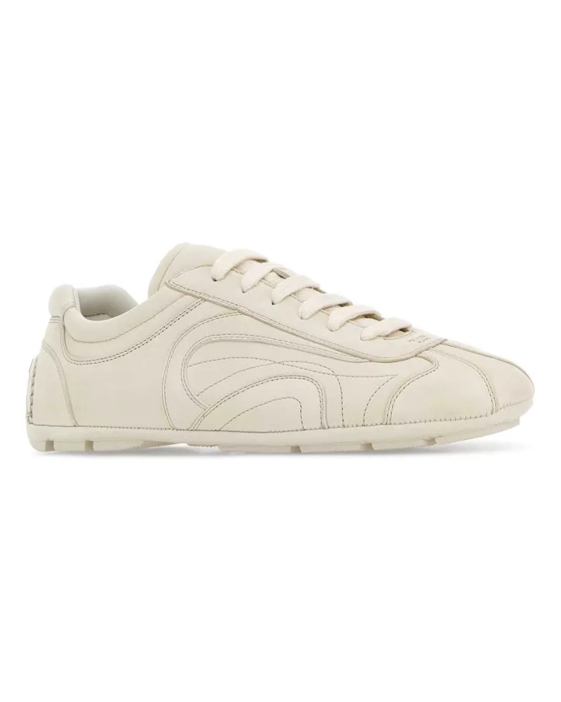 Prada Men's Ivory Nappa Leather Montecarlo Re-Edition 2005 Sneakers Talco Beige