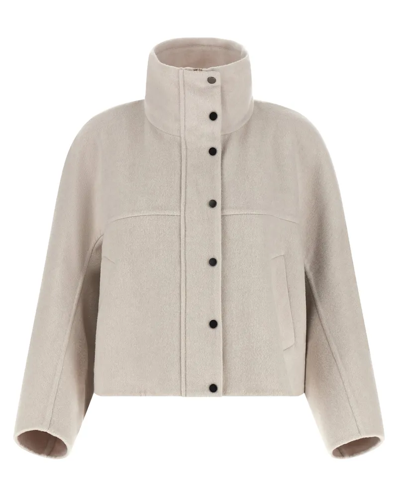 Brunello Cucinelli Women's Gray Virgin Wool Coat Clothing Gray