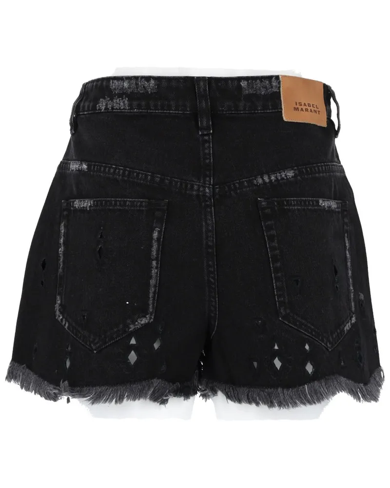 Isabel Marant Embroidered Cotton Bermuda Shorts — Black Black