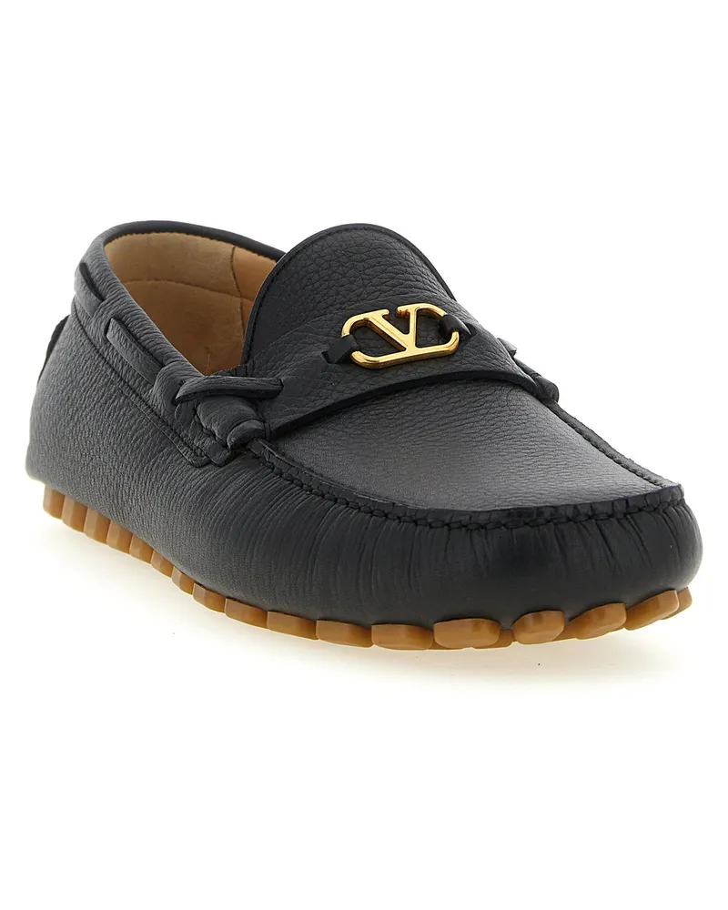 Valentino Garavani Driver Fastaway Loafer — Black Black