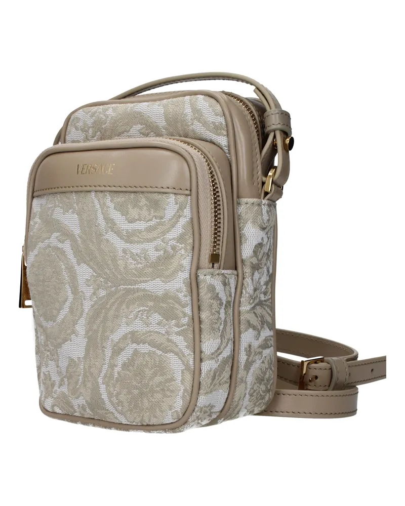 Versace Fabric Crossbody Bag — Beige Beige