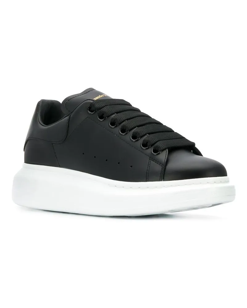Alexander McQueen Oversized Leather Sneaker — Black Black