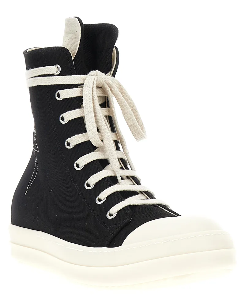 DRKSHDW by Rick Owens Men's Black Cotton High Top Sneakers Black