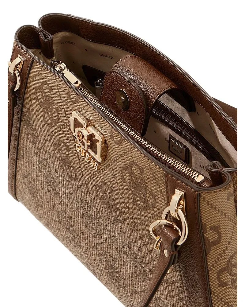 Guess Women's Shoulder Bag Latte Logo-Brown Polyurethane - Shoulder-Bags Logo/brown Brown