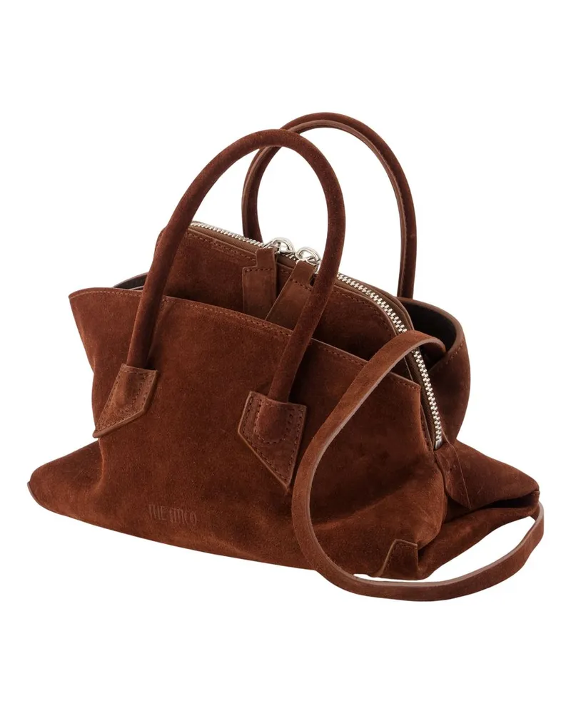 ATTICO Women's La Passeggiata Mini Top Handle Bag -  Leather Brown Calfskin Shoulder-Hobo-Bags Brown