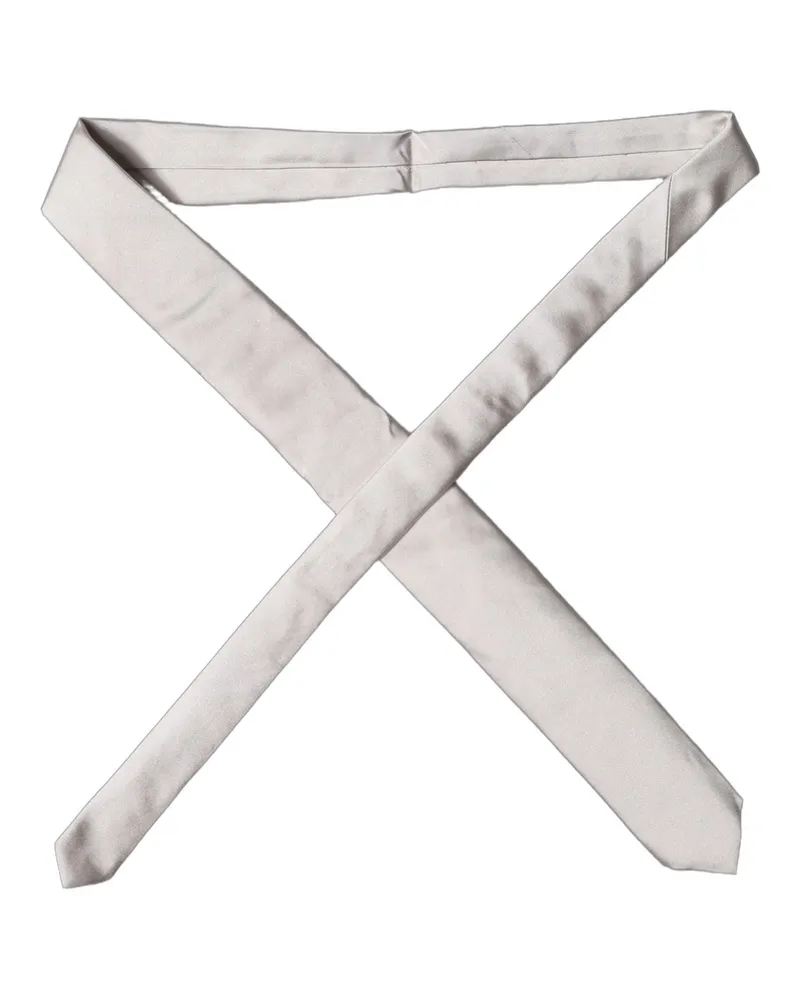Dolce & Gabbana Light Gray Silk Satin Wide Adjustable Men Necktie Tie Gray