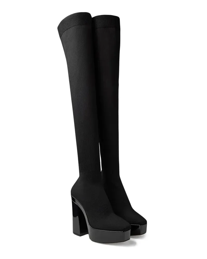 Jimmy Choo Women's Black Fabric Over The Knee Shoe Black