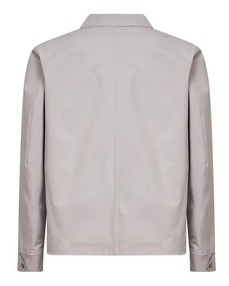 Herno Men's Shirt Jacket Essence Grey Recycled Polyamide Bomber Gray