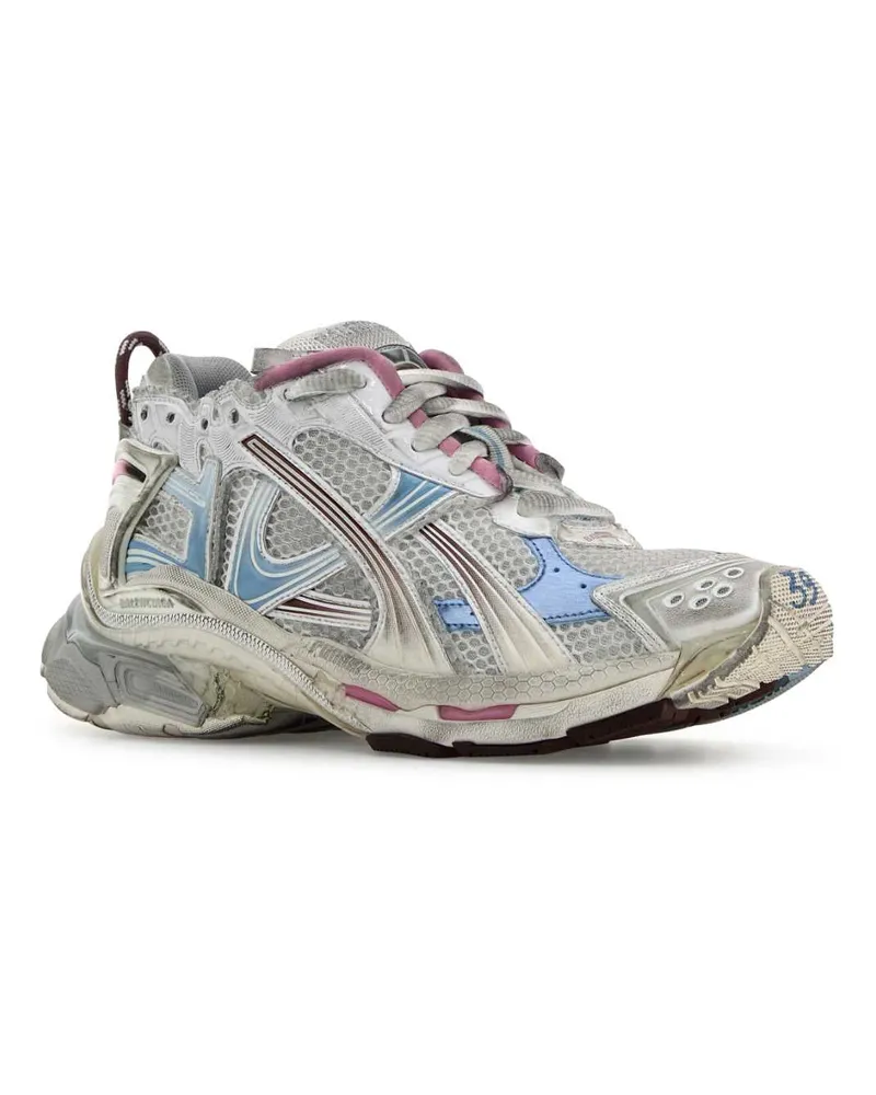 Balenciaga Women's Multicolor Runner Sneakers Whitbrnblupnkgry White