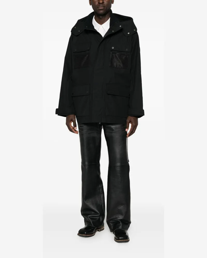 Junya Watanabe Hooded Cotton Coat — Black Black
